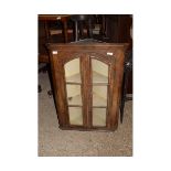 MAHOGANY GLAZED CORNER CUPBOARD