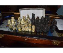 VARIOUS RESIN CHESS PIECES