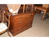 EDWARDIAN MAHOGANY TWO OVER TWO FULL WIDTH DRAWER CHEST WITH TRAMLINE FRONT