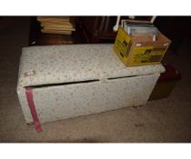 GOOD QUALITY FLORAL UPHOLSTERED OTTOMAN