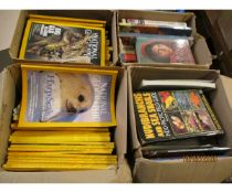 FOUR BOXES MIXED NATIONAL GEOGRAPHIC MAGAZINES ETC