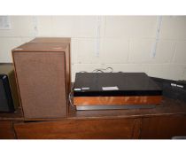 BUSH ARENA STEREO SYSTEM FITTED WITH A GARRARD SP25 RECORD DECK TOGETHER WITH PAIR OF SPEAKERS