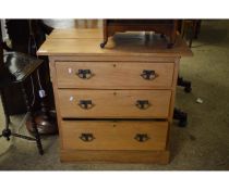 STRIPPED LIGHT WOOD THREE DRAWER CHEST CIRCA EARLY 20TH CENTURY