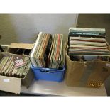 FOUR BOXES MIXED VINYL RECORDS, SINGLES ETC (4)