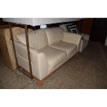 MODERN FAUX LEATHER UPHOLSTERED TWO-SEATER SOFA