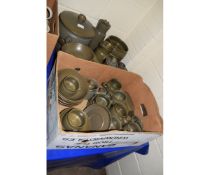 BOX OF LOOSE VARIOUS LANGLEY POTTERY, MAINLY COMPRISING A DINNER SERVICE