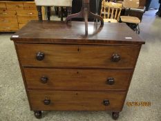 19TH CENTURY MAHOGANY THREE DRAWER CHEST