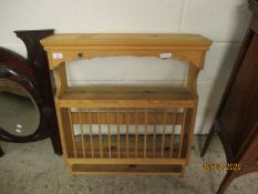 WALL MOUNTED PINE FRAMED PLATE RACK