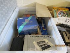 PLASTIC CASE CONTAINING A COMMODORE 64 COMPUTER TO INCLUDE THE DATASSETTE UNIT MODEL C2N, GAMES,