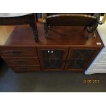 MELAMINE SIDEBOARD WITH TWO GLAZED DOORS AND THREE DRAWERS