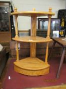 REPRODUCTION THREE TIER PINE CORNER WHATNOT