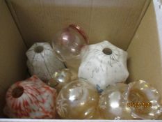 BOX CONTAINING GLASS LAMP SHADES