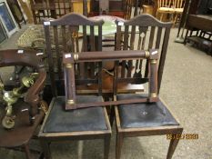 PAIR OF EARLY 20TH CENTURY OAK FRAMED DINING CHAIRS