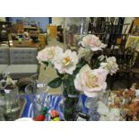 LARGE GLASS FLOWER VASE AND OTHERS