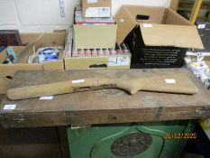 OAK GUN CASE AND STOCKS