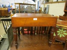 VICTORIAN MAHOGANY BIDET WITH PORCELAIN LINER