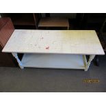 UPCYCLED PAINTED RECTANGULAR TWO-TIER COFFEE TABLE