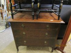 EARLY 20TH CENTURY OAK THREE DRAWER CHEST