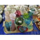 TRAY CONTAINING DRINKING GLASSES AND GLASS WARE ETC