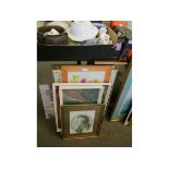 BUNDLE OF MIXED PRINTS, OIL ON BOARD ETC (QTY)