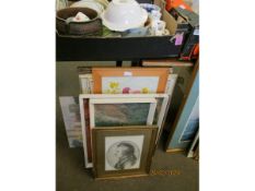BUNDLE OF MIXED PRINTS, OIL ON BOARD ETC (QTY)