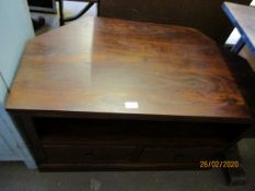 EASTERN HARDWOOD TV CABINET WITH OPEN SHELF AND TWO DRAWERS