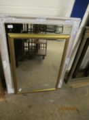 WHITE PAINTED WALL MIRROR WITH GILDED WALL MIRROR