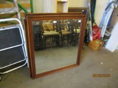 FOUR GOOD QUALITY MAHOGANY BEVELLED PLATE MIRRORS