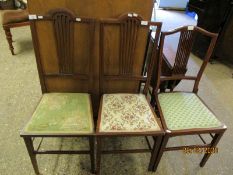 THREE VARIOUS LATE 19TH CENTURY BEDROOM CHAIRS