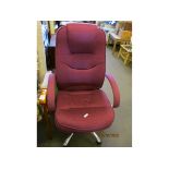 GOOD QUALITY MODERN MAROON UPHOLSTERED OFFICE CHAIR