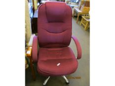 GOOD QUALITY MODERN MAROON UPHOLSTERED OFFICE CHAIR