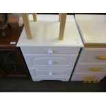 MODERN WHITE SIDE CHEST WITH BRUSHING SLIDE OVER TWO DRAWERS