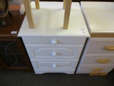 MODERN WHITE SIDE CHEST WITH BRUSHING SLIDE OVER TWO DRAWERS