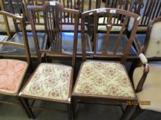 TWO BEDROOM CHAIRS WITH FLORAL UPHOLSTERED SEATS