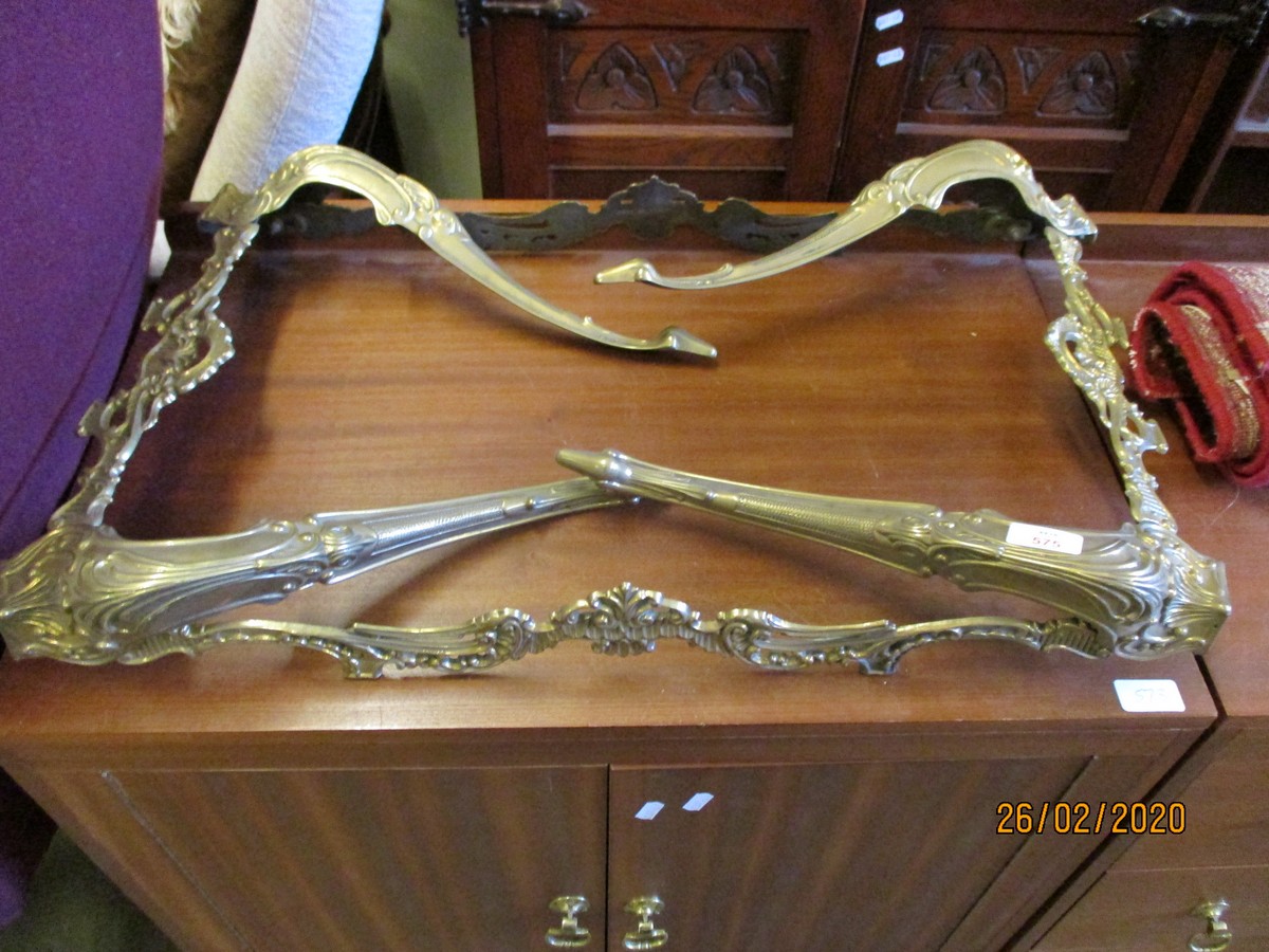 GOOD QUALITY CAST BRASS FOLDING TABLE (LACKING TOP)