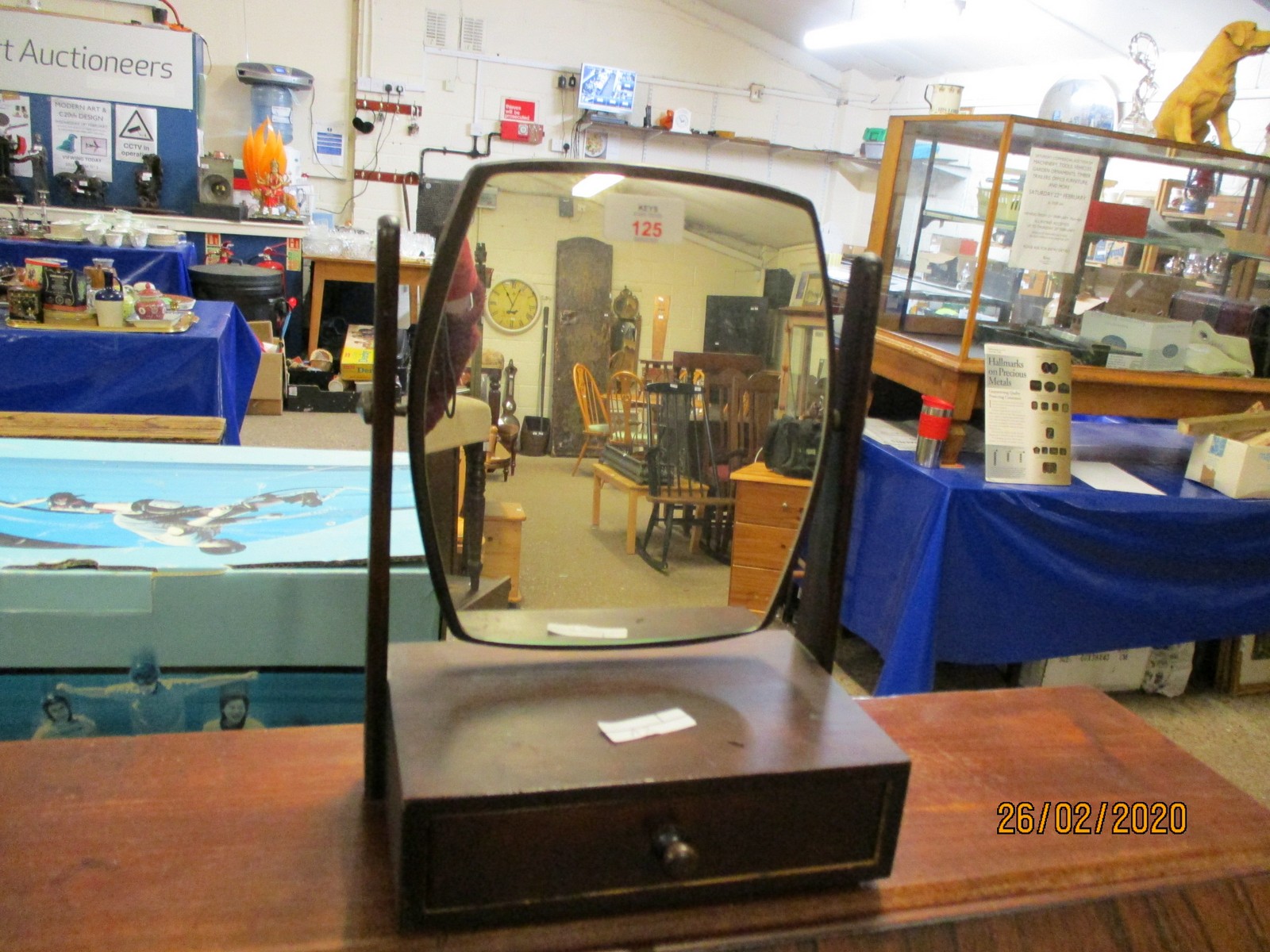 SMALL LATE 20TH CENTURY TOILET MIRROR