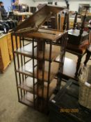 EARLY 20TH CENTURY FOUR TIER OAK BOOKCASE WITH “LECTERN” TOP