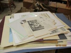 VARIOUS UNFRAMED PRINTS, MAPS, ENGRAVINGS ETC