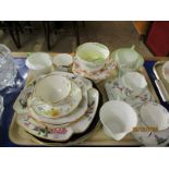 TRAY CONTAINING DECORATIVE WARES INCLUDING CUPS AND SAUCERS ETC