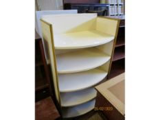MELAMINE BOW FRONTED BOOKCASE