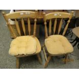 PAIR OF MODERN PINE DINING CHAIRS