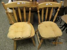 PAIR OF MODERN PINE DINING CHAIRS