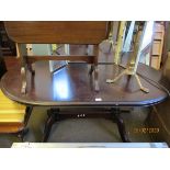 MAHOGANY FRAMED D-END EXTENDING DINING TABLE