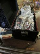 LADIES BEAUTY BOX CONTAINING A LARGE QUANTITY OF COSTUME JEWELLERY AND TWO FURTHER DRESSING TABLE