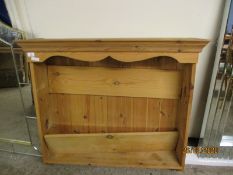 PINE WALL MOUNTED ADJUSTABLE SHELF BOOK CASE