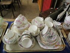 TRAY CONTAINING INDIAN TREE AND OTHER TEA WARES