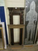 OAK PIER MIRROR FRAME AND A MAHOGANY FRAME AND A GILT PIER MIRROR FRAME (3)