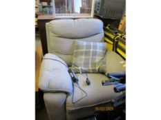 CHARCOAL UPHOLSTERED ELECTRICALLY OPERATED ARMCHAIR