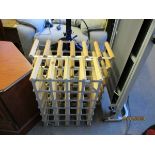 TWO PINE AND GALVANISED MULTI-SECTIONAL WINE RACKS