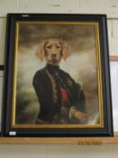 EBONISED AND GILT NOVELTY PORTRAIT OF A DOG